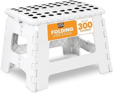 Utopia Home Foldable Stool for Kids and Adults - White - Lightweight Plastic Step Stool - 28cm Wide and 20cm Tall - by