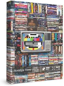 Horror Movie Collage Puzzle 1000 Pieces, Classic DVD Jigsaw Puzzles for Adults, Vintage DVD Cases time Puzzle as Home Decor