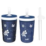 Zak Designs Disney Mickey Mouse Kelso Tumbler Set, Leak-Proof Screw-On Lid with Straw, Bundle for Kids Includes Plastic and Stainless Steel Cups with Bonus Sipper (3pc Set, Non-BPA)