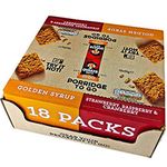 2X Packs Quaker Porridge to Go -Breakfast Squares Wholegrain Oat Cereal Bars 36 x 55g (18 x Golden Syrup + 18 x Strawberry, Raspberry & Cranberry)