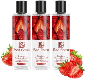 BED GAME Water-Based Personal Lubricant,Strawberry Flavored, Lube for Men, Women and Couples, Non-Staining, 3 Pack lof 6.8 fl oz