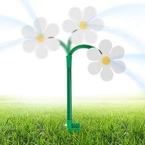 Crazy Dancing Daisy Water Sprinkler Dog, 360 Rotatable Dancing Flower Water Sprinklers, Lawn Watering Sprinklers Sprayer, Lrrigation Tool for Yard Watering Pets Playing (White)