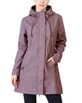 33,000ft Women's Softshell Long Jacket with Hood Fleece Lined Windproof Warm up Waterproof Windbreaker, Lilac Heather, XX-Large