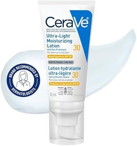 CeraVe Ultra-light Face Moisturizer with SPF 30. Hyaluronic Acid face sunscreen lotion for Men & Women, Normal to Oily & sensitive skin. Fragrance-Free, Oil-Free, Non-Comedogenic, Travel Size 52 ML