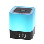 Elecstars Portable Night Light -Touch Sensor Bedside Lamp with Bluetooth Speaker Dimmable Table Lamp with Alarm Clock Support MP3, USB, AUX Best Gift for Kids, Party, Bedroom, Outdoor