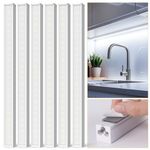 SpeePlant Under Cabinet Lighting 1FT, Super Bright LED Closet Light Cold White 6500K, Linkable Under-Counter Light Fixtures, Plug in Under Cabinet Light for Kitchen, Cabinet, Shelf, Desk, 6pcs