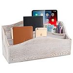 Lawei Wooden Mail Organizer - 3 Tier Wood Mail Sorter Farmhouse Rustic Desktop Mail Holder for Mail, Letter, Bill Coupon, Notebook, Pen, Kitchen Counter Document File Storage Holder