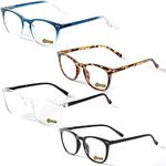 LUFF Reading Glasses for Men Women - Anti Blue Light Computer Eyeglasses Blocker Optics Presbyopic Durable Spring Hinge,4PACK, Mix Color, 2.0x