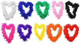 FEATHER BOA FANCY DRESS ACCESSORY - 71"/180 CM LONG 65G THICK HEN NIGHT ACCESSORY FANCY DRESS FLAPPER FEATHER BOAS IN 10 COLOURS 1920'S BURLESQUE FEATHERS (GREEN)