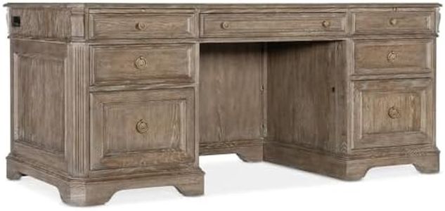 Hooker Furnishings Work Your Way Seven-Drawer Executive Desk with Oak Veneer - The Claro for the Executive Office