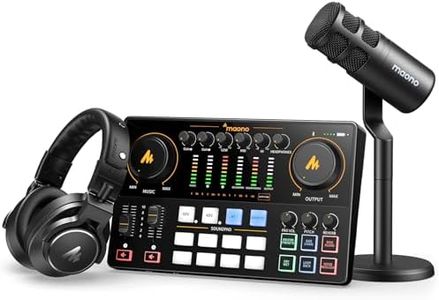 MAONO Podcast Equipment Bundle: Audio Interface mixer with Dual XLR Input for Podcast Streaming - MaonoCaster E2 GEN2+PD100+MH700