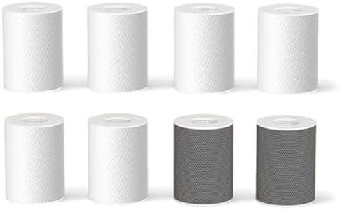 Frizzlife FF1080 Faucet Extender 8pcs Replacement Cartridge, 2pcs Carbon Fiber and 6pcs PP Cotton Filter for FF1080, FF1080-EX, FF1440 Sink Faucet Water Filter