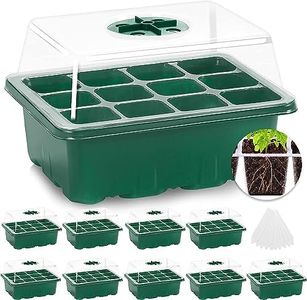 MIXC 10 Packs Seed Starter Tray Seed Starter Kit with Humidity Dome (120 Cells Total Tray) Seed Starting Trays Plant Starter Kit and Base Mini Greenhouse Germination Kit for Seeds Growing Starting