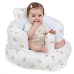 GIEXICA Inflatable Baby Support Seat | 100% Safe Blow Up Chair with Built-in Air Pump | Blow Up Babies Chair for Sitting,Home, Travel,Feeding & Playtime | Bear for 3–36 Months