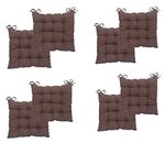 Comfowell 8 Pieces Premium & Luxury Rocking Soft Cotton Filling Chair Square Cushion Pad/Seat Pad - 16 Inche x 16 Inche - Brown