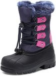 DREAM PAIRS Boys & Girls Knee High Winter Snow Boots Toddler/Little Kid/Big Kid,Size 11 Little Kid,Navy/Fuchsia,Maple