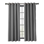 Flame Retardant Curtain Antique Bronze Grommet Eyelet Grey 90W x 90L Inch Thermal Insulated Blackout (1 Panel) ChadMade Exclusive