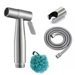 Exello - Stainless Steel Heavy Duty Health Faucet, Bidet, 1pc Gun Only, Brushed Finish (Health Fauset - Full Set - Gun, Hose, Holder)