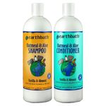 Earthbath Oatmeal & Aloe Shampoo / Conditioner Bundle (Vanilla & Almond) - (1) 16 OZ Shampoo, (1) 16 OZ Conditioner
