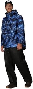 FROGG TOGGS Men's Standard Classic All-Sport 3-Layer Waterproof Breathable Rain Suit, Mo Blue Marlin/Black, X-Large