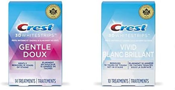 Crest 3D Whitestrips Gentle & Classic Vivid Teeth Whitening Kit | 24 Treatments