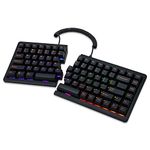 Mistel BAROCCO MD770 RGB LED Backlit TKL Split Mechanical Keyboard with Cherry MX Silent Red Switch, Ergonomic Keyboard with Orange Letter PBT Double Shot Keycaps for Windows and Mac, Macro Support