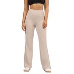 BlissClub AirMelt Flare Pants - Lite | Flared Silhouette | Back Pocket| Weightless Fabric | High Rise Waistband, Regular (for Women Upto 5'4)