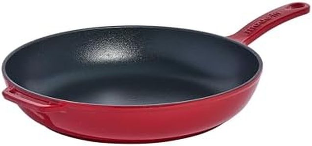 Made In Cookware - Enameled Cast Iron Skillet - Red - Exceptional Heat Retention & Durability - Professional Cookware - Made in France - Induction Compatible