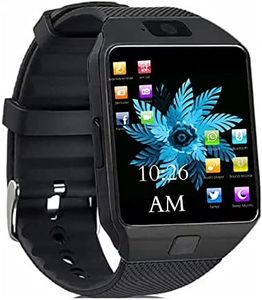 Exxelo (Deal of The Day) Bluetooth Smart Wrist Watch Phone with Camera & Sim Card Support Calling Function Camera Touchscreen Android Features Facebook, Whatsapp for All Smartphones