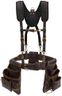 OX Pro Oil Tanned Leather Framing Rig with Padded Suspenders Leather Carpenter Tool Belt with Suspenders and Tool Pouches Dual Hammer Holsters for Men OX-P263609
