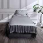 Laurel & Mason 100% Bamboo Luxury 4 Piece Duvet Set - Deluxe Bedding with 2 Pillowcases, Fitted Sheet and Duvet Cover (Grey, UK Single)