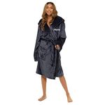 (12-14) Personalised Mens Luxury Super Soft Fleece Dressing Gown Bath Robe Hooded Warm (Grey Hooded, 12-14)
