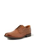 Clarks Men's Whiddon Plain Oxford Flat, Dark Tan Lea, 10 UK