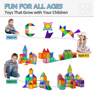 Xekel Magnetic Building Blocks Set, 120-Piece STEM Toy