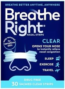Breathe Right Nasal Strips Clear Small/Medium 30 Each (Pack of 3)