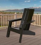 Modern Muskoka Adirondack Chair, Outdoor Plastic Chair, Maintenance Free. (Black)