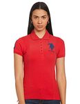 US Polo Association Women's Regular fit T-Shirt (UWTS1026_Hi Risk Red_X-Small Hs