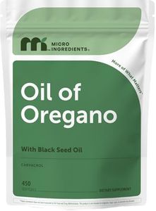 Micro Ingredients Oil of Oregano Softgels with Black Seed Oil, 450 Count | 2-in-1 Oregano Oil & Black Seed Oil Complex | 4X Strength Carvacrol & Thymoquinone Formula* | Non-GMO