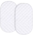 Waterproof Moses Basket Mattress Protector 2 Pack, Fits For Kinderkraft Baby Crib LOVI and Moses Basket Mattress approx 78x43cm, Viscose Made From Bamboo Surface Ultra Soft, Breathable and Easy Care