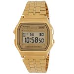 Casio Unisex 37.00mm Quartz Watch with Gold Digital dial and Gold Metal Bracelet Strap A158WETG-9AEF