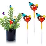 3 Pcs Bird Shape Plant Self Watering Globes, EBANKU Plant Waterer Colorful Automatic Glass Plant Watering Small Hand Blown Bulbs Devices for Indoor and Outdoor Garden Plants Keeps Soil Moist