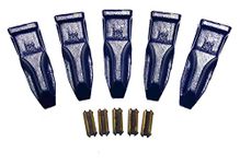 H&L Tooth Company 230CPE Rock Penetrator Backhoe Bucket Teeth Plus 23FP Flexpins (5-Pack) for Deere, Case, JBC, and More. | 23 | 230