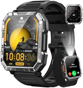 Military Smart Watch for Men with 100-Day Standby/Flashlight/Compass