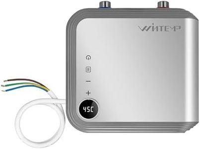 WINTEMP Chauffe-eau instantané 5,5 kW argenté - 230 V - Pour cuisine - Sans prise - Affichage de la température LED - Eau chaude instantanée - Idéal pour lavabo - Classe énergétique A