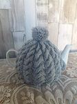 Classic grey - Hand made cable knitted tea cosy, kitchen teapot accessory