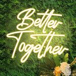 Better Together Neon Signs Warm White Led Neon Wedding Sign Lights for Bridal Shower Wall Decoration Engagement Anniversary Party with Dimmable Switch 5V USB Powered(13 * 11.8inches)