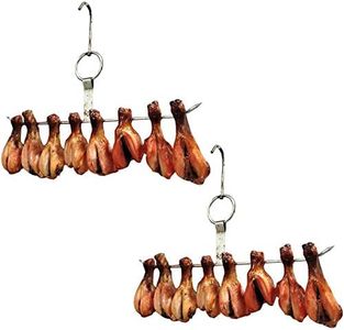 TIHOOD 2PCS Stainless Steel Chicken Wings and Leg Smocking Hanger Meat Hooks Bacon Shop Hook BBQ Grill Hanger Cooking Tools Accessories