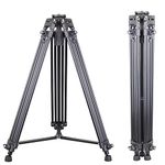 INNOREL VT80 Video Tripod System Tripod 188cm Professional Heavy Duty Aluminum Twin Tube Tripod Mid-Level Spreader Max Load 12KG DSLR Camcorder(VT80 Tripod Only)