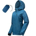 33,000ft Packable Rain Jacket Women Lightweight Waterproof Raincoat with Hood Cycling Bike Jacket Windbreaker