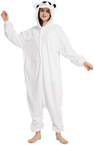 III HHONS Animal Onesie Costume Cosplay Teen Halloween Christmas Pajamas Onesies For Teen Women/Men, Polar Bear, Small